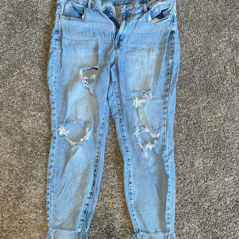 Light wash ripped jeans